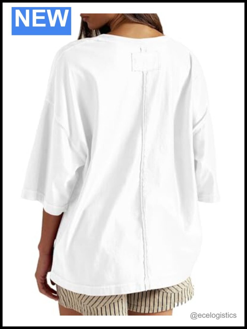 Oversized Cotton Crew Neck T-Shirt Loose Fit Basic Tee Plus Size